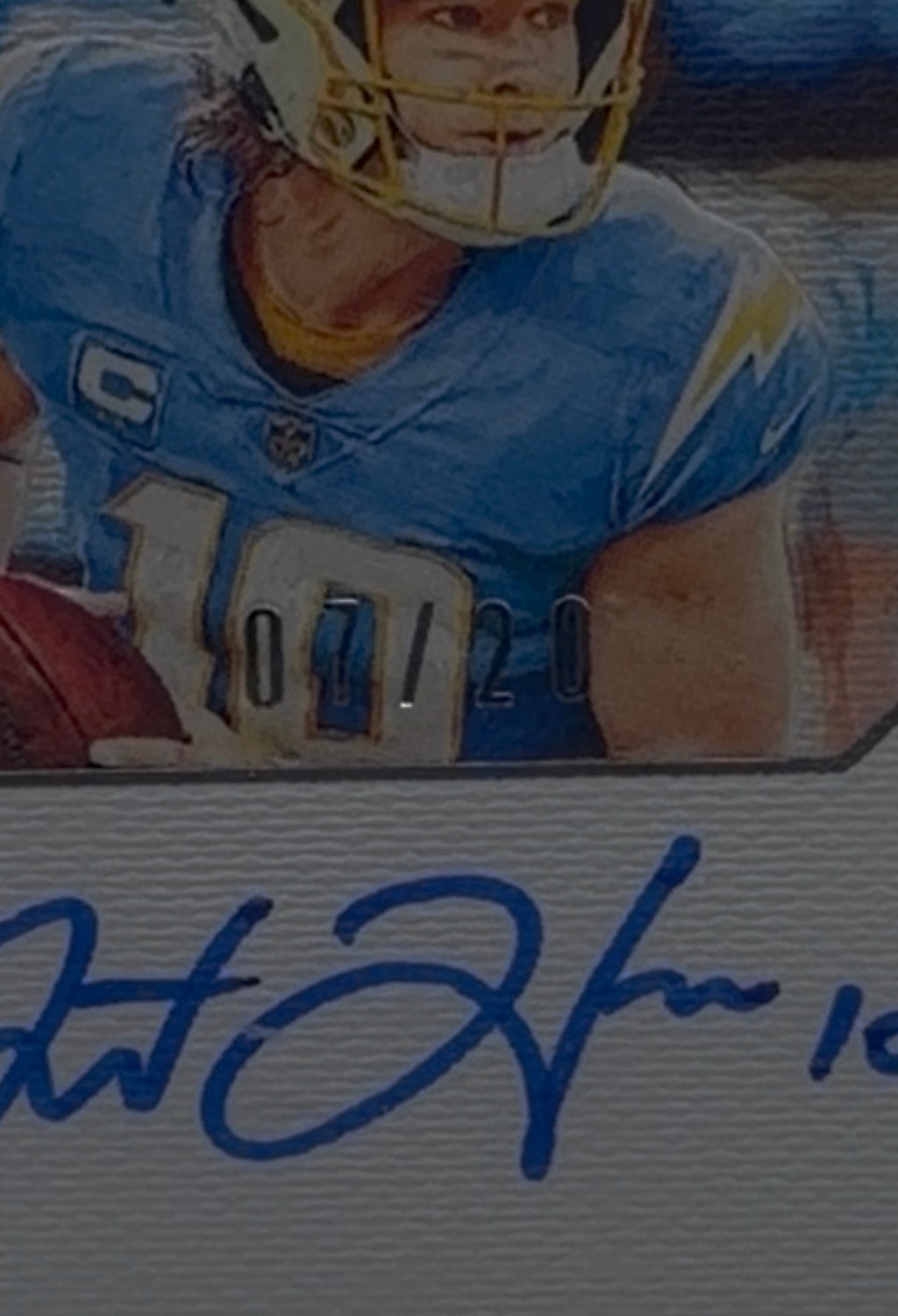2022 Panini One Justin Herbert /20 Quad patch Autograph PSA 10