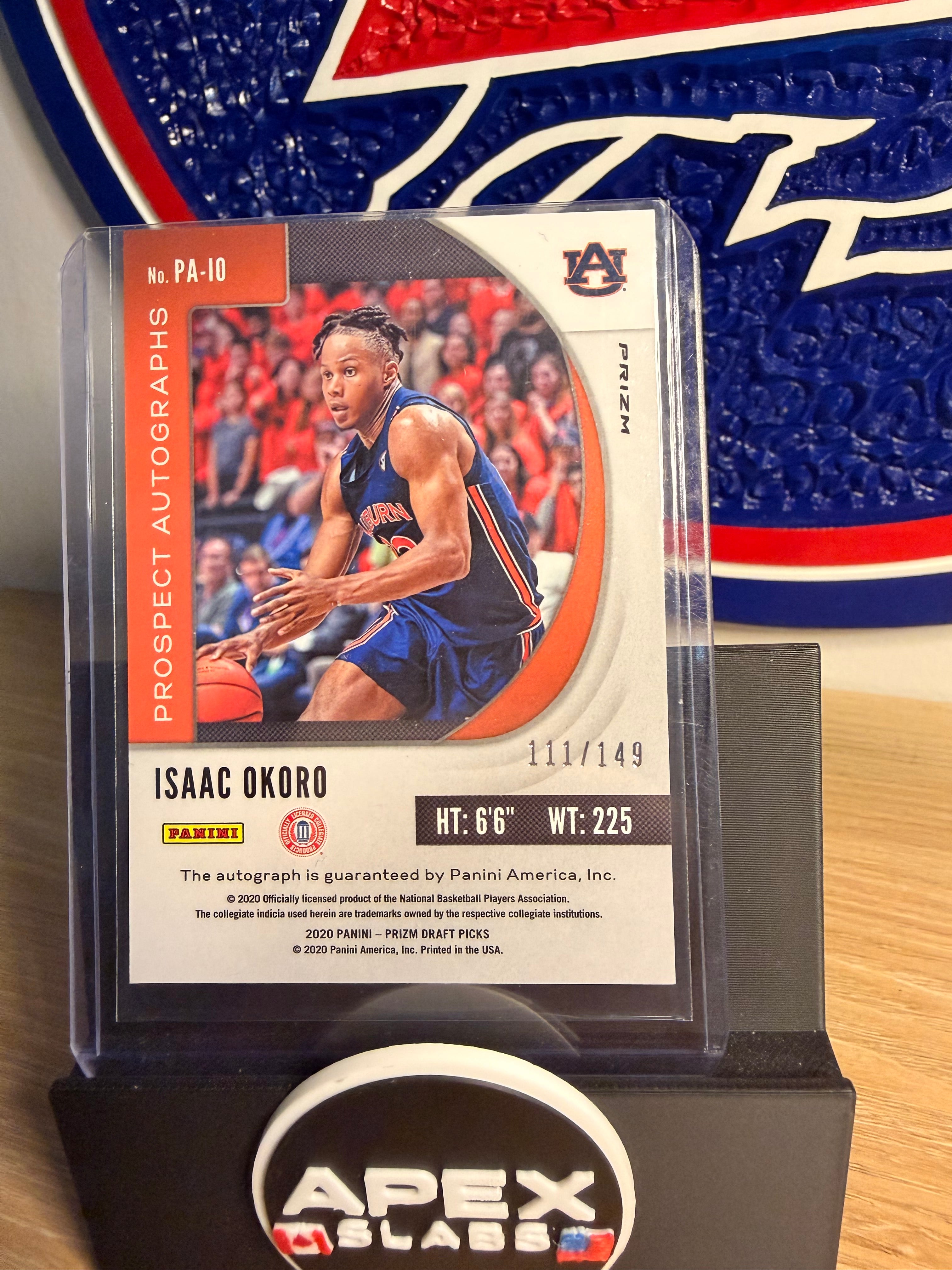 2020-21 Prizm Isaac Okoro Blue Prizm Prospect Rookie Auto RC #91/149 #PA-10 G845