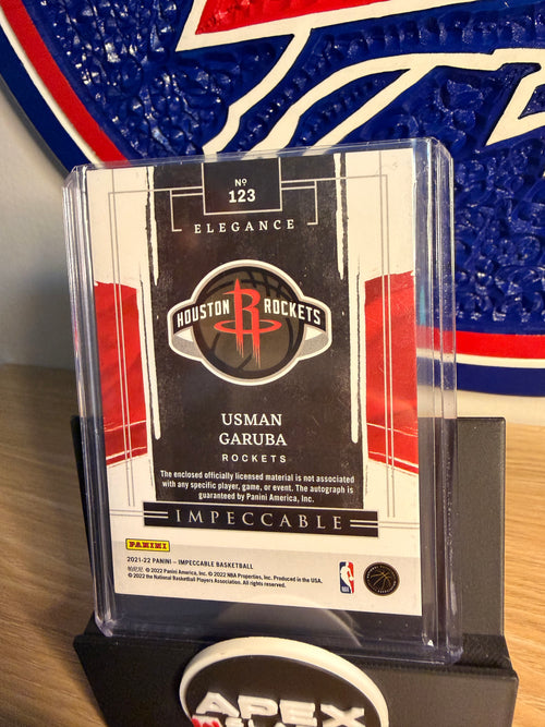 2021-22 Usman Garuba Impeccable RC Patch Auto /99 Silver Rockets RPA #123 Jersey