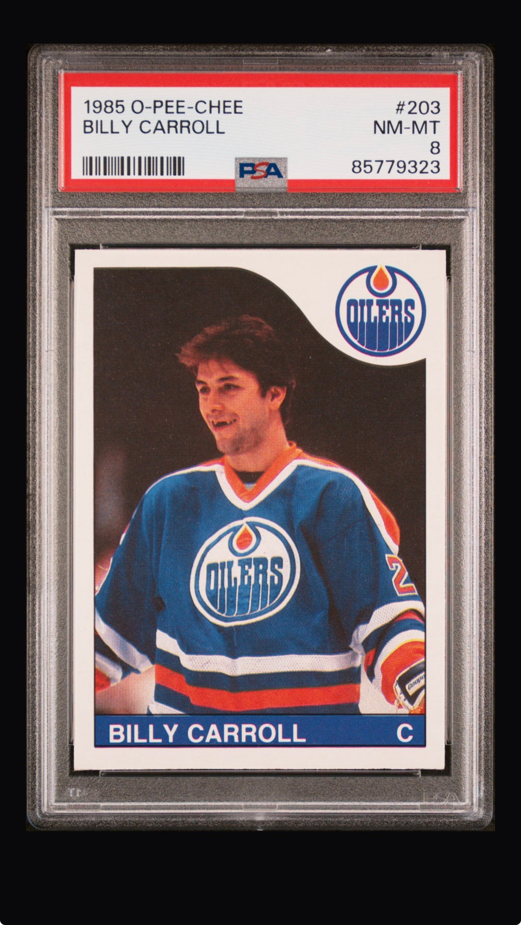 1985 O-Pee-Chee Billy Carroll #203 PSA 8