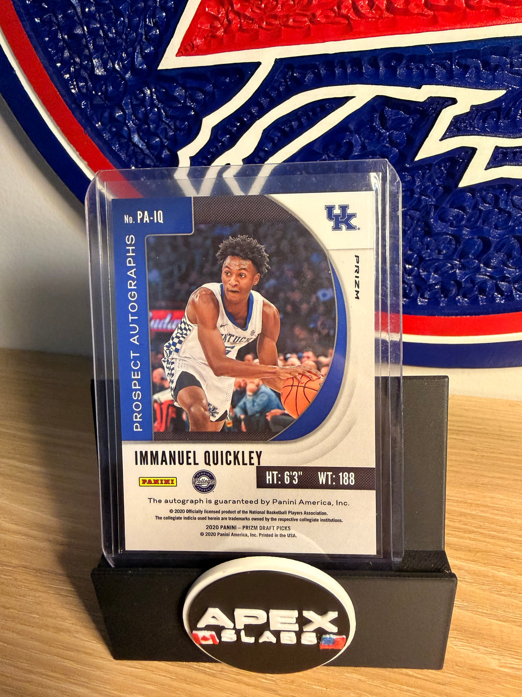 2020 Panini Prizm Draft Picks #PA-IQ Immanuel Quickley Rookie Auto Silver Prizm