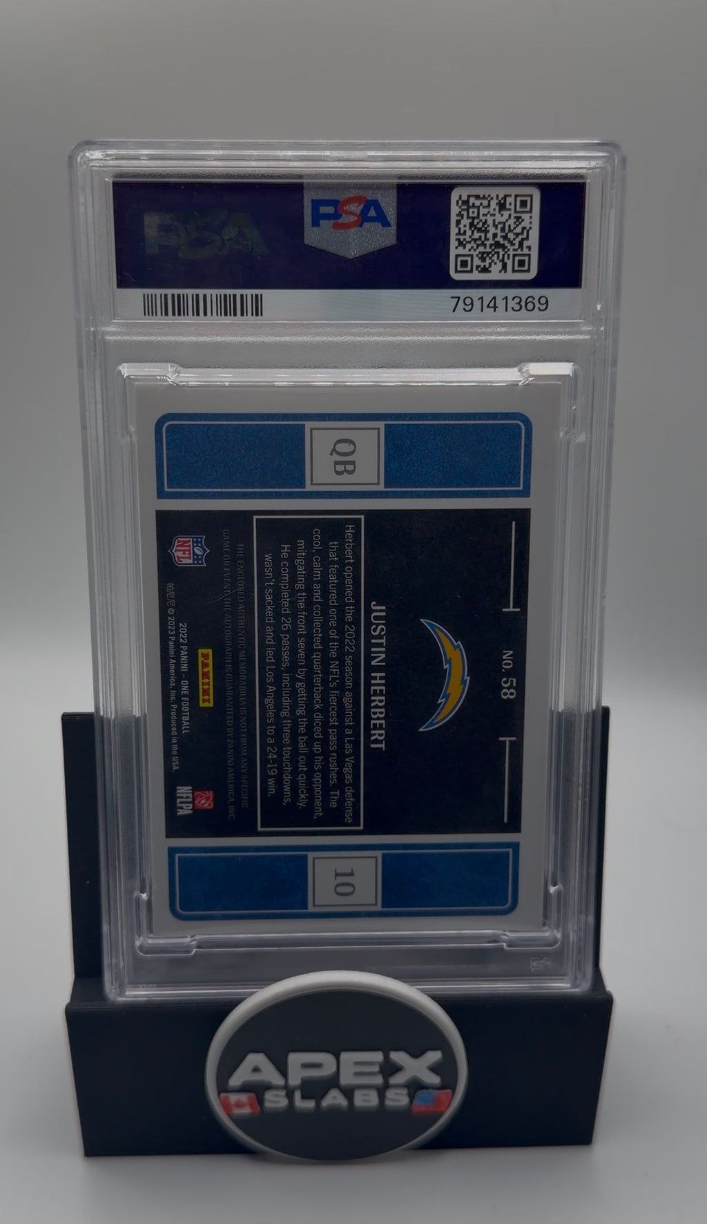 2022 Panini One Justin Herbert /20 Quad patch Autograph PSA 10