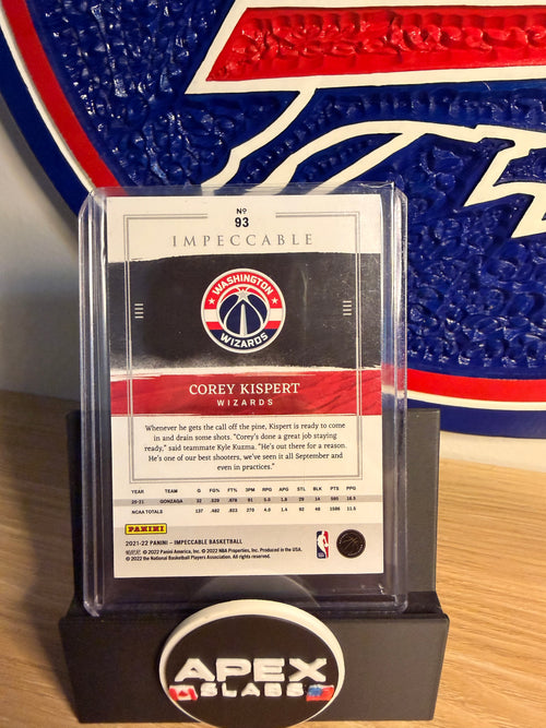 2021-22 Panini Impeccable Corey Kispert Rookie RC GOLD /49 Washington Wizards