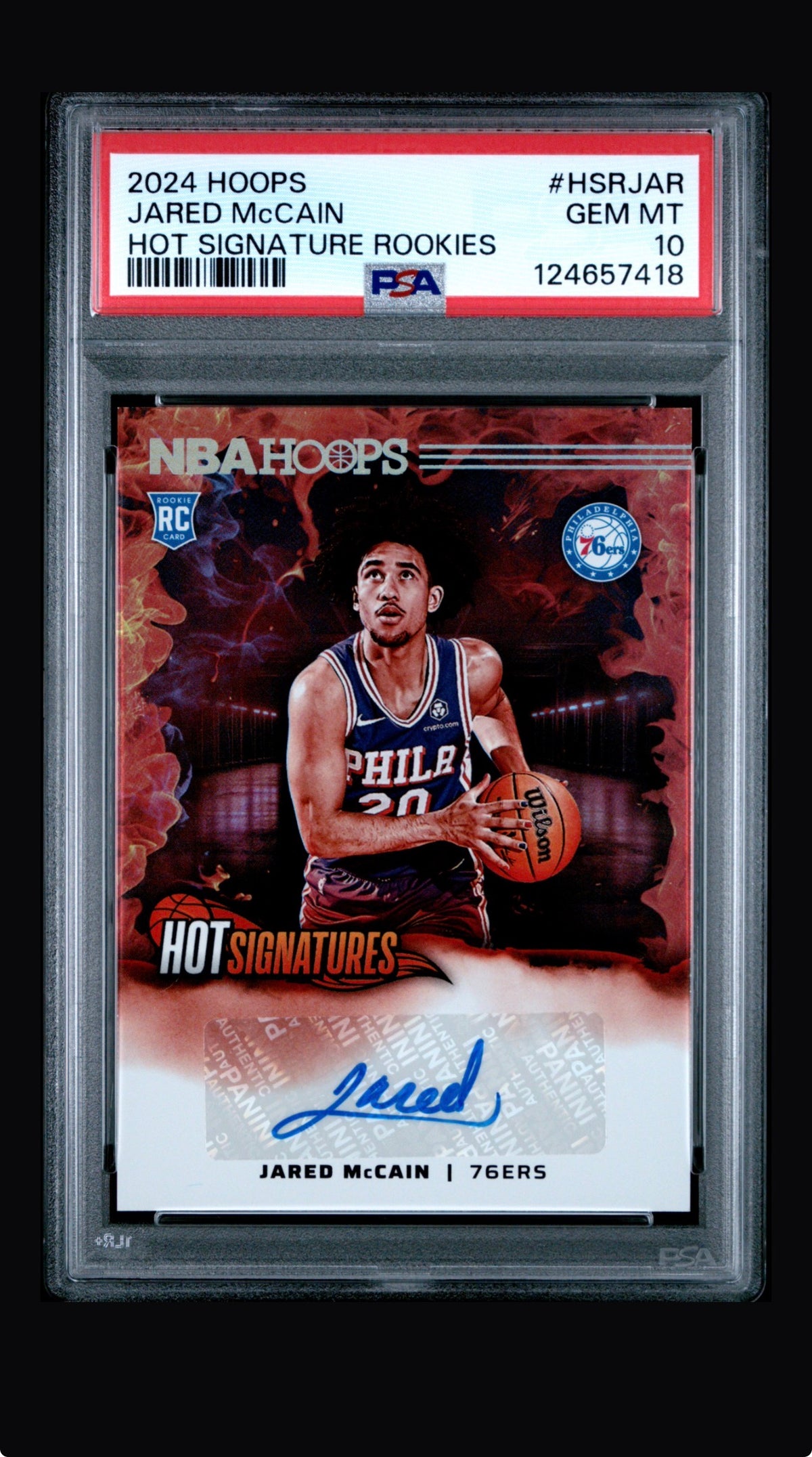 2024 Panini Nba Hoops Hot Signatures Rookies Jared Mccain PSA 10