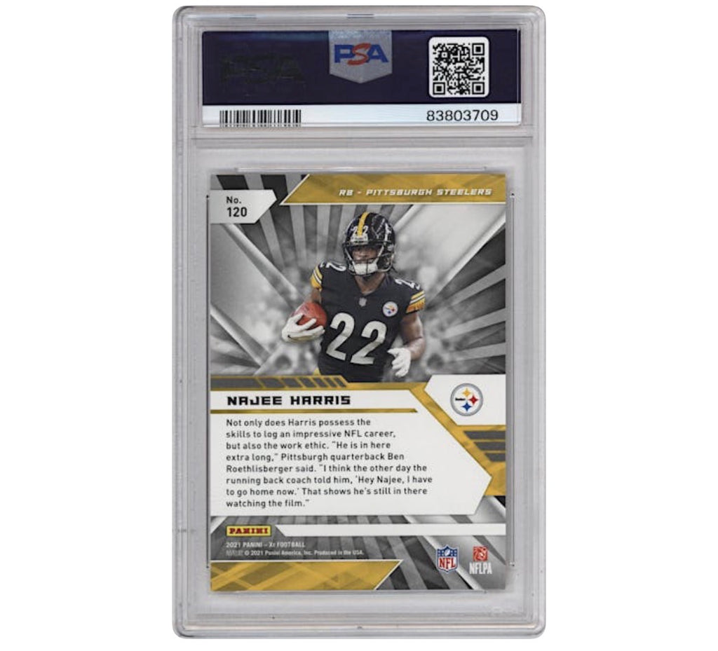 Najee Harris – 2021 Panini XR Red – #120 RC – PSA 10 GEM MINT Numbered !