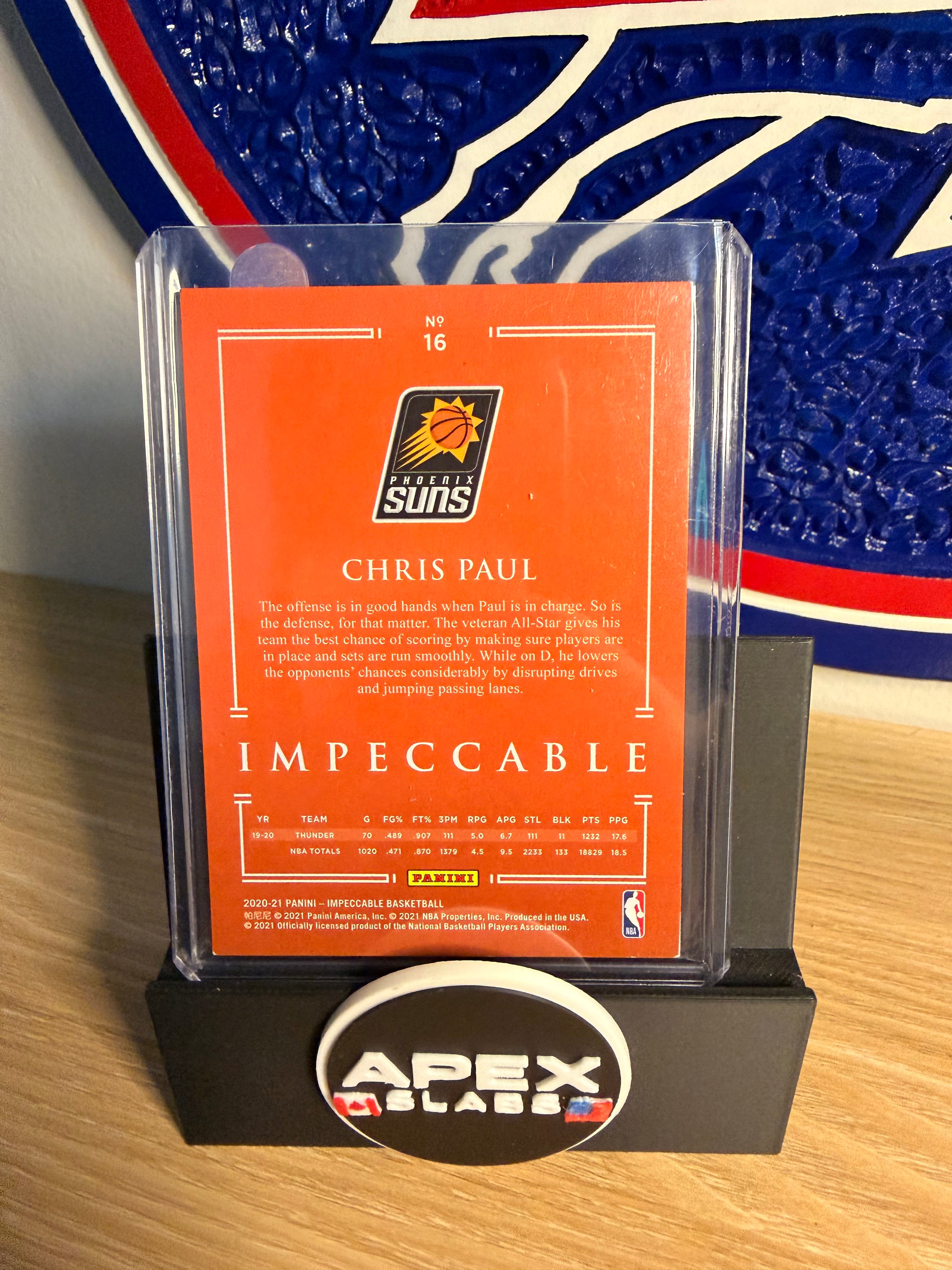 2020-21 Panini Impeccable Gold 8/60 Chris Paul #16