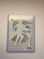 2023 Panini Illusions « Astounding » Jerry Jeudy Insert – Denver Broncos. Insert de receveur vétéran en excellent état.