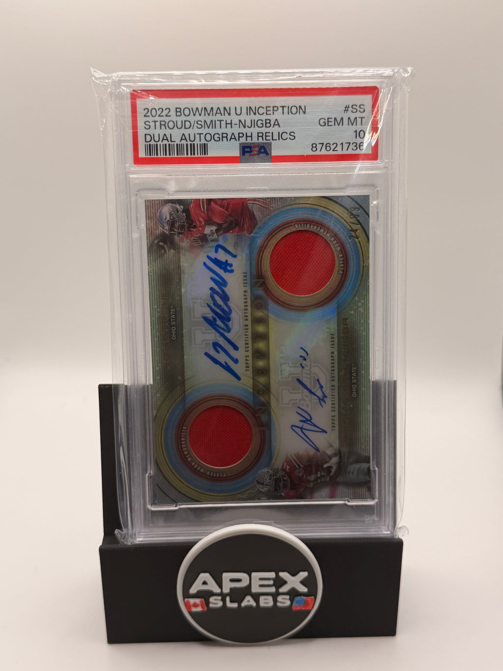 2022 Bowman University Inception Dual Autograph Relics Stroud / Smith-Njigba