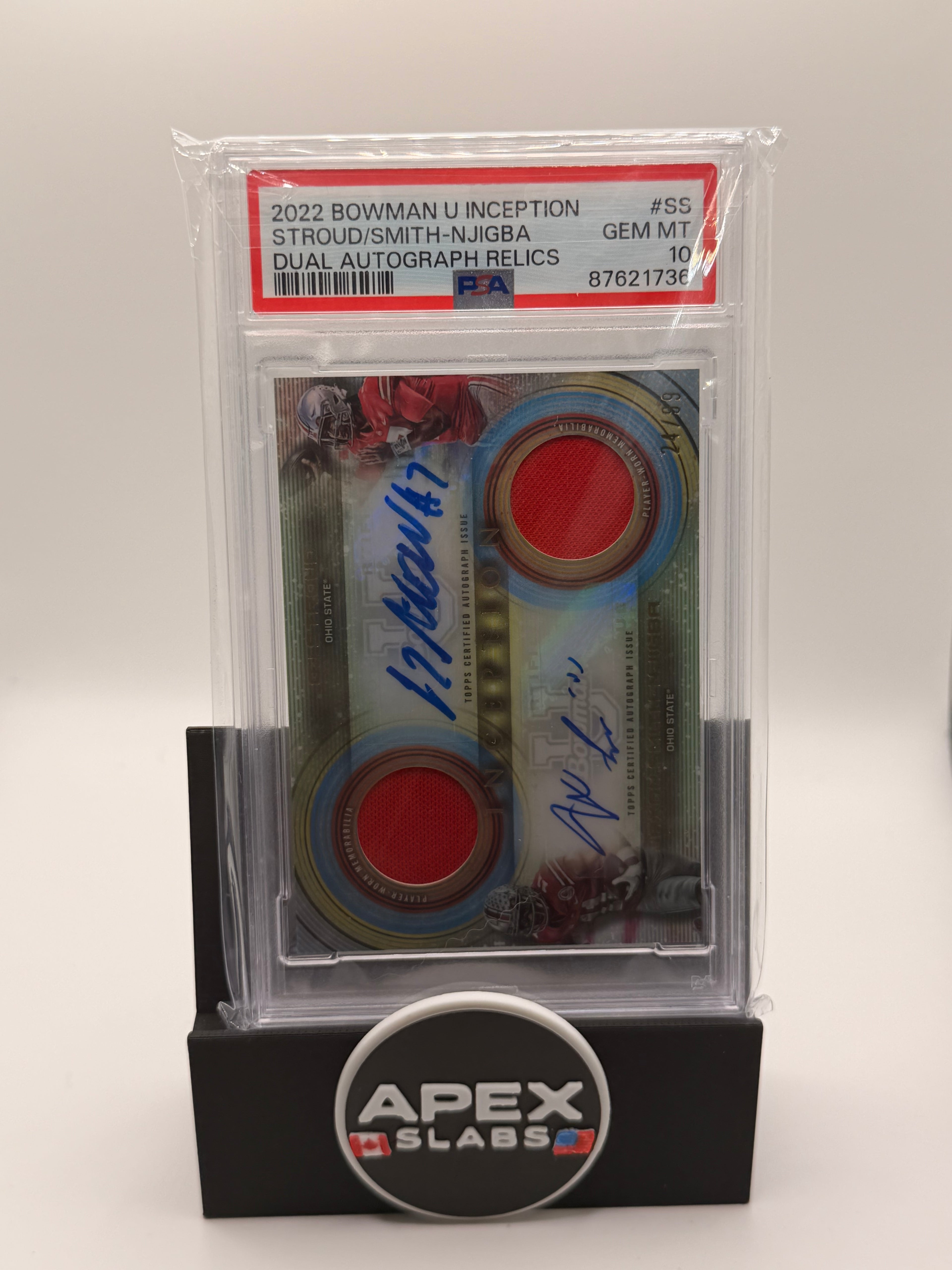 2022 Bowman University Inception Dual Autograph Relics Stroud / Smith-Njigba