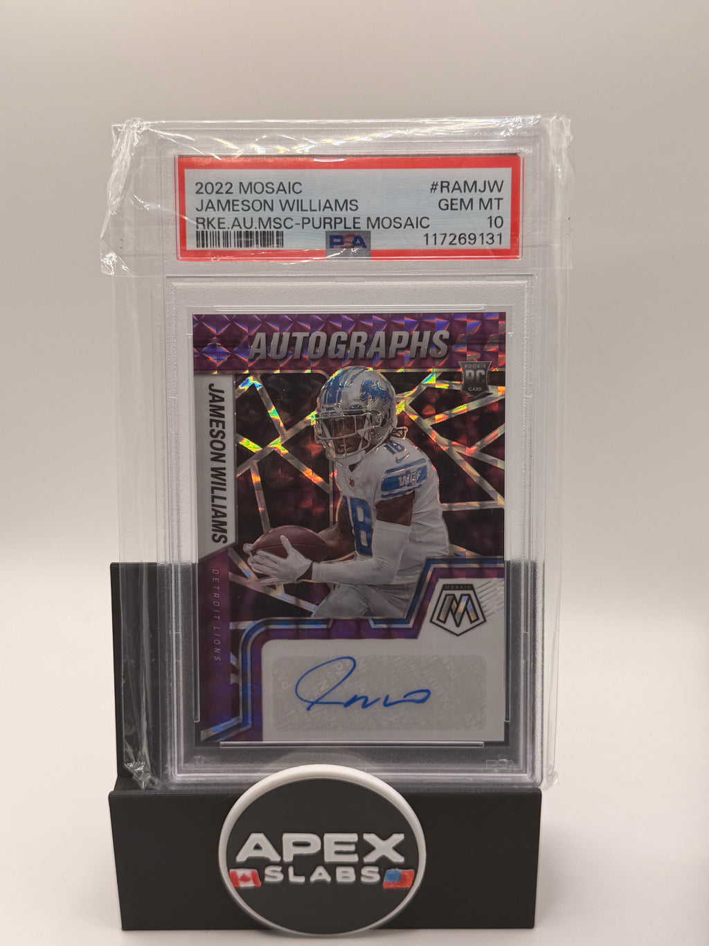 2022 Panini Mosaic Rookie Autograph Mosaic Jameson Williams /49