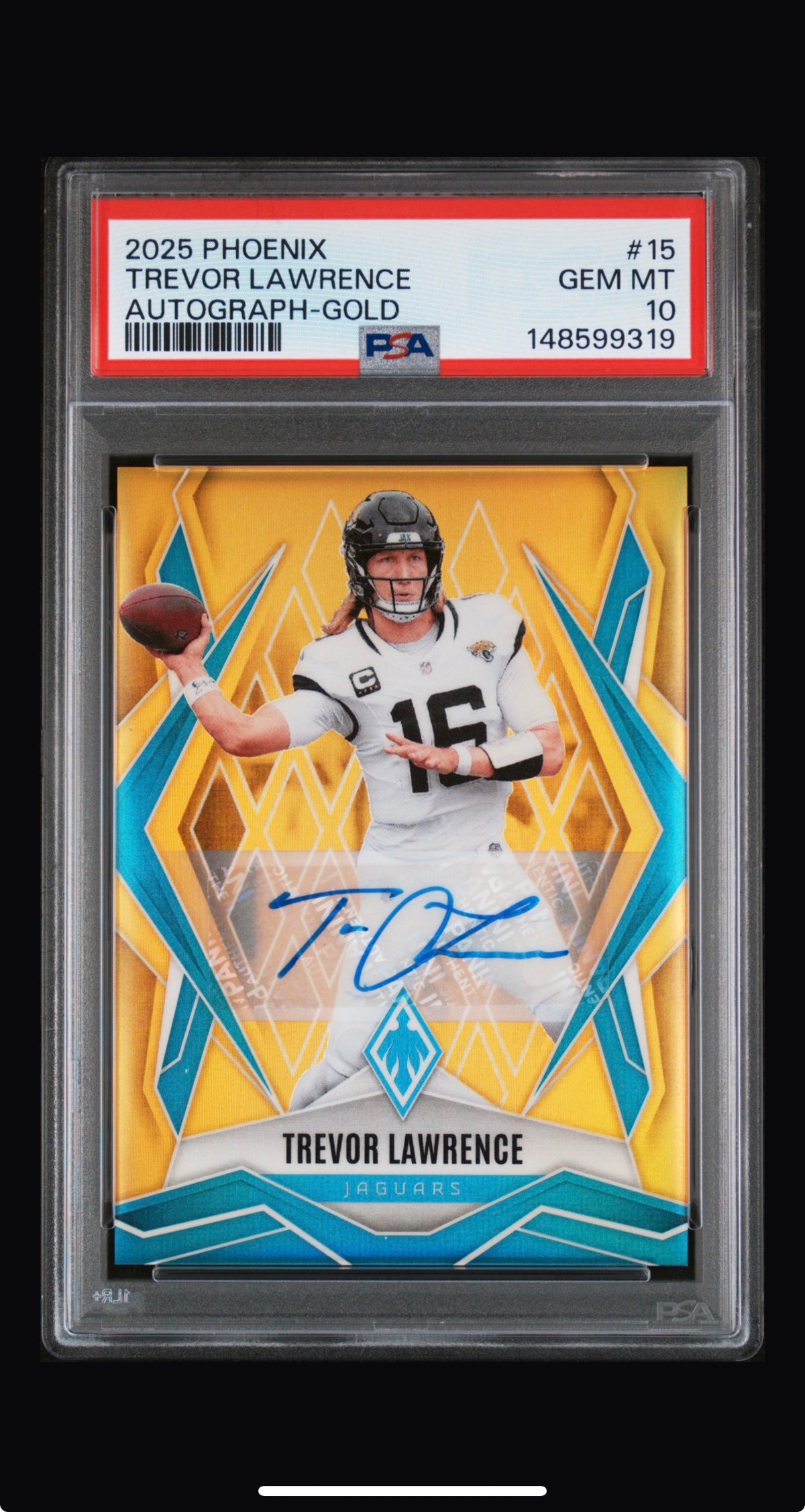2025 Panini Phoenix Trevor Lawrence PSA 10 Auto /10 Gold