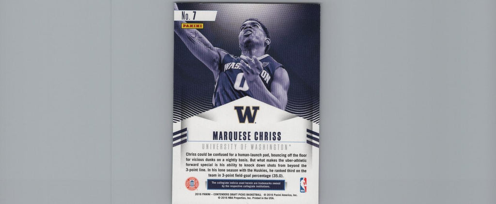 2016 Panini Contenders Draft Picks #7 Marquese Chriss Class Reunion