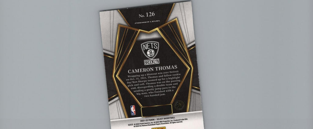 2021-22 Panini Select #126 Cameron Thomas Blue (Retail Base)