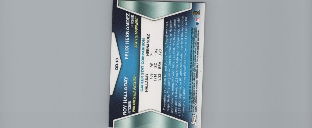 2011 Topps #DD-18 Roy Halladay / Felix Hernandez Diamond Duos (Series Two)