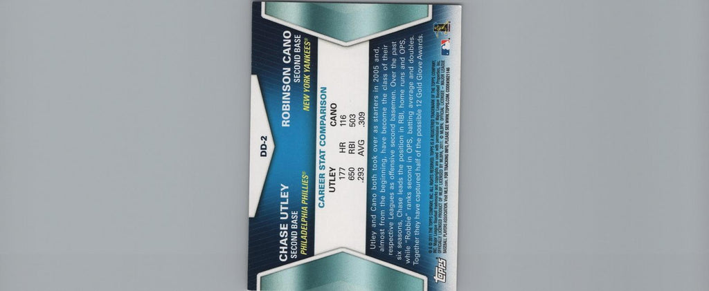 2011 Topps #DD-2 Chase Utley / Robinson Cano Diamond Duos (Series Two)