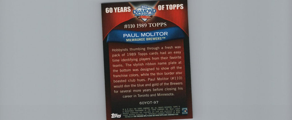 1989 Topps #110 Paul Molitor