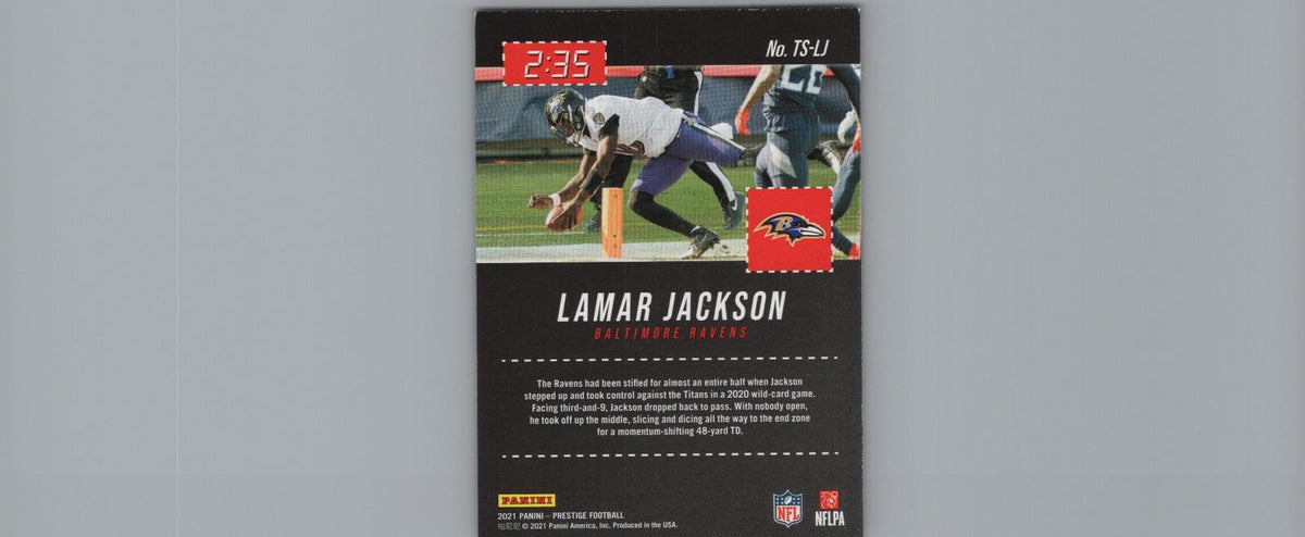 2021 Panini Prestige #TS-LJ Lamar Jackson Time Stamped
