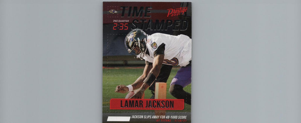 2021 Panini Prestige #TS-LJ Lamar Jackson Time Stamped