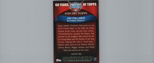 1981 Topps #210 Jim Palmer