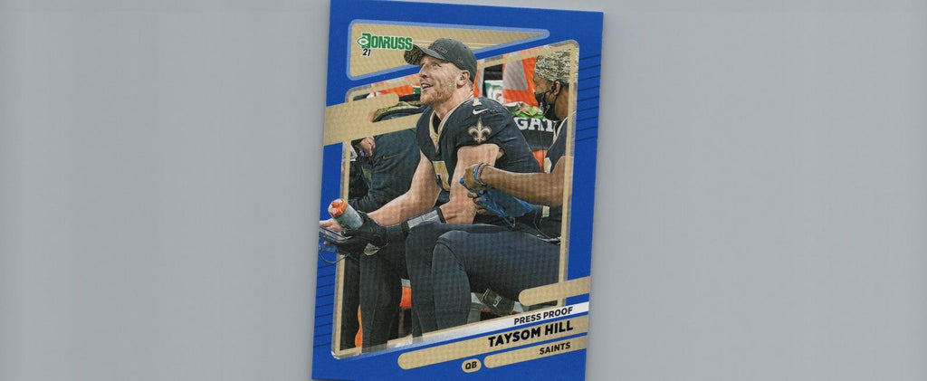 2021 Donruss #95b Taysom Hill Press Proof Blue No Helmet