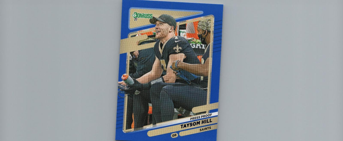 2021 Donruss #95b Taysom Hill Press Proof Blue No Helmet