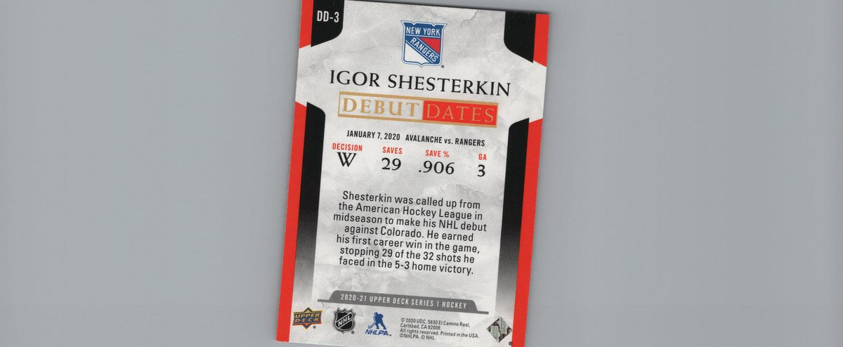 2020-21 Upper Deck #DD-3 Igor Shesterkin Debut Dates