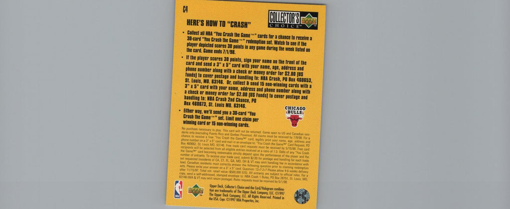 1997-98 Collector's Choice European #C4b Scottie Pippen You Crash the Game