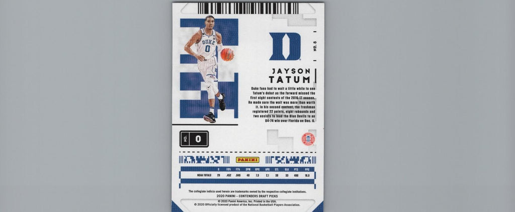 2020 Panini Contenders Draft Picks #8 Jayson Tatum Game Ticket Green Explosion