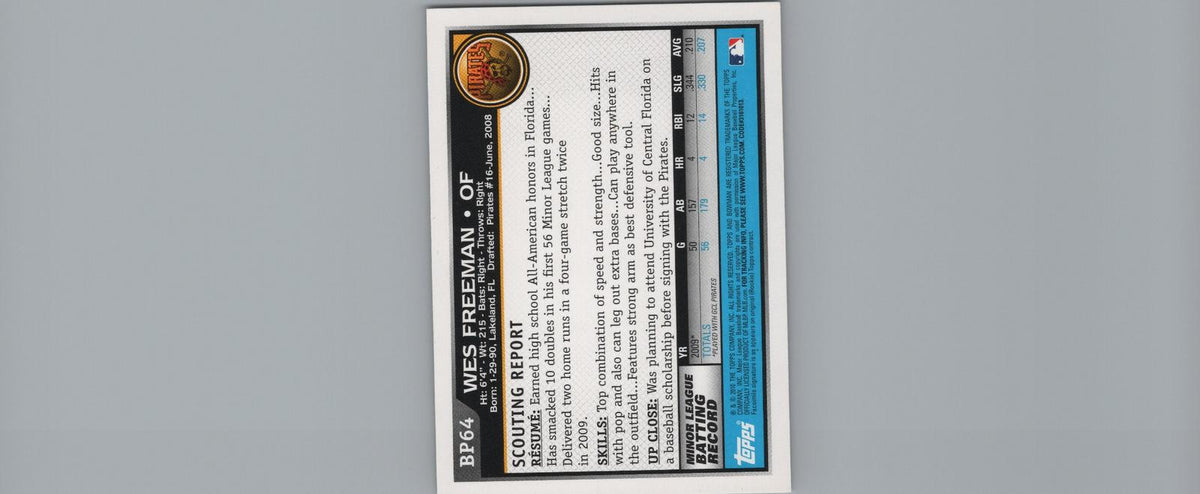 2010 Bowman Chrome #BP64 Wes Freeman Prospects