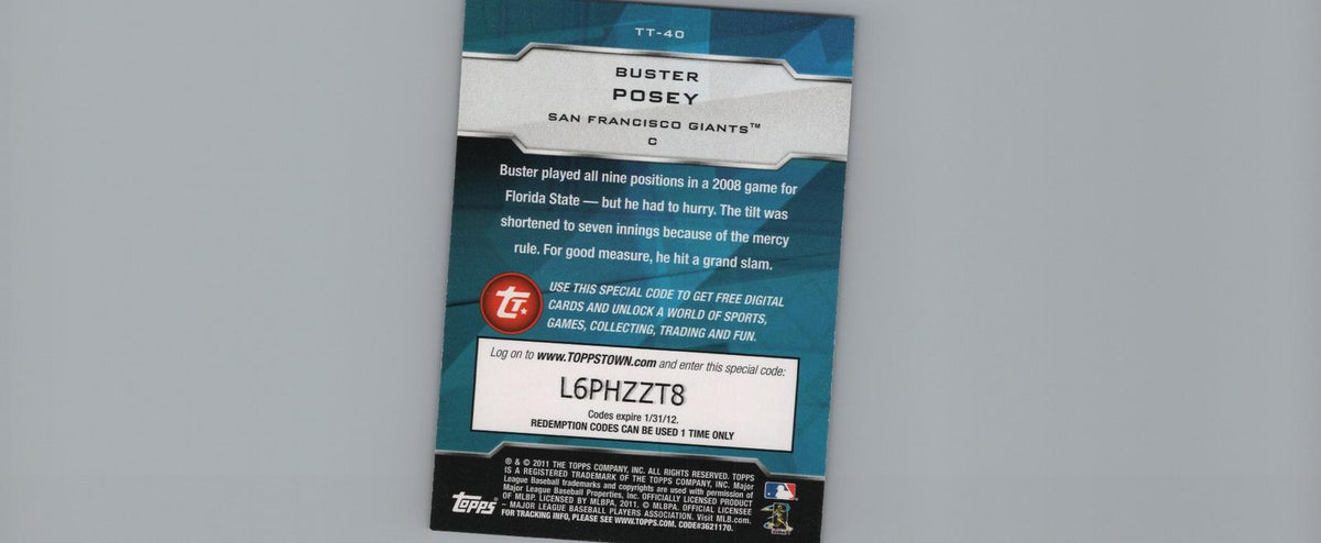 2011 Topps #TT-40 Buster Posey Topps Town (Series One)