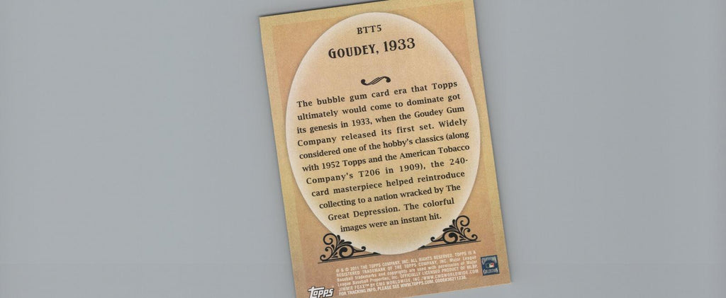 2011 Topps #BTT5 Goudey 1933 Before There Was Topps