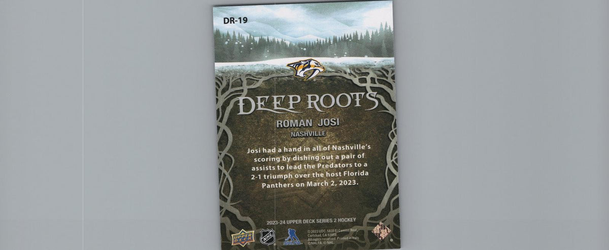 2023-24 Upper Deck #DR-19 Roman Josi Deep Roots Purple
