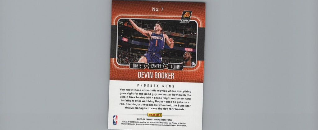 2020-21 Hoops #7 Devin Booker Lights Camera Action Holo