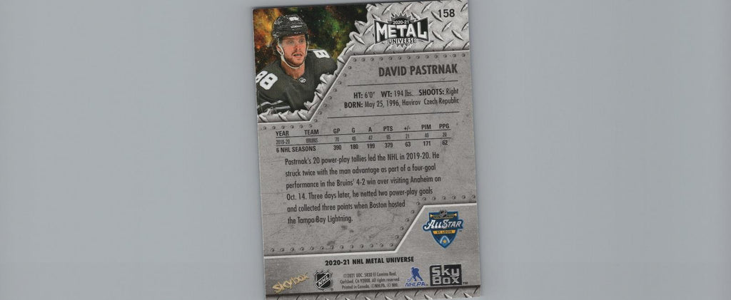 2020-21 SkyBox Metal Universe #158 David Pastrnak