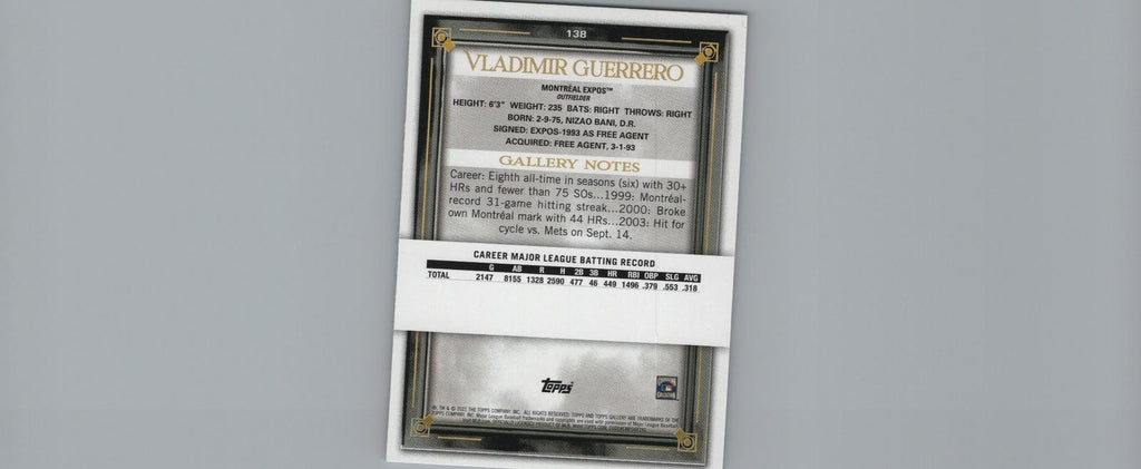 2021 Topps Gallery #138 Vladimir Guerrero Private Issue #/250