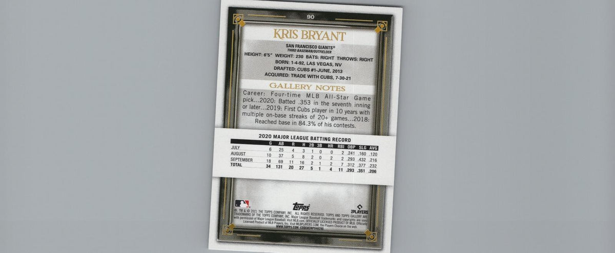 2021 Topps Gallery #90 Kris Bryant Printer Proof