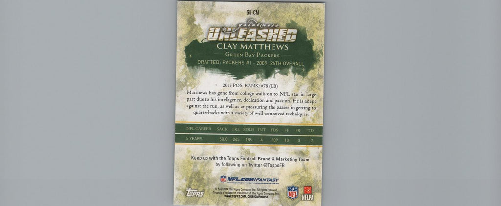 2014 Topps #GU-CM Clay Matthews Greatness Unleashed