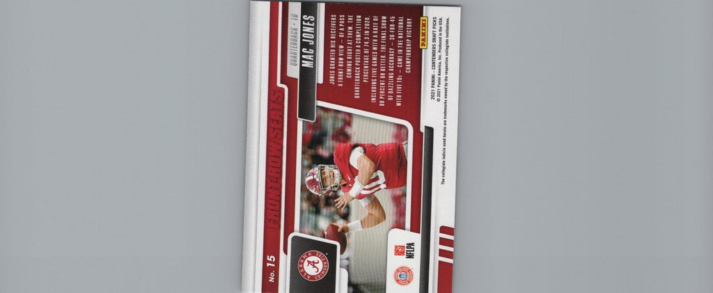 2021 Panini Contenders Draft Picks #15 Mac Jones Front-Row Seats