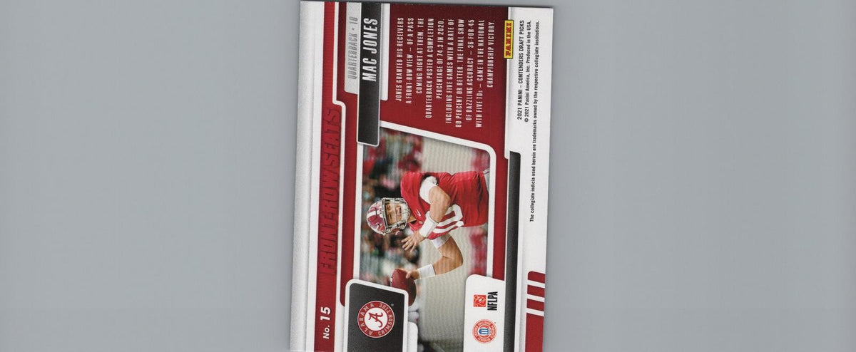 2021 Panini Contenders Draft Picks #15 Mac Jones Front-Row Seats