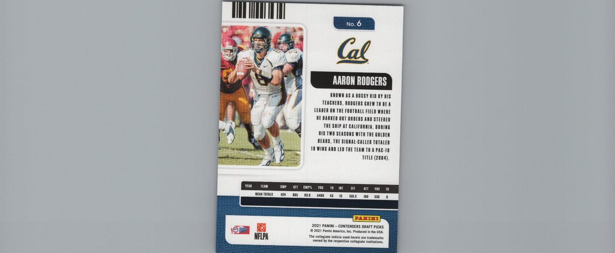 2021 Panini Contenders Draft Picks #6 Aaron Rodgers