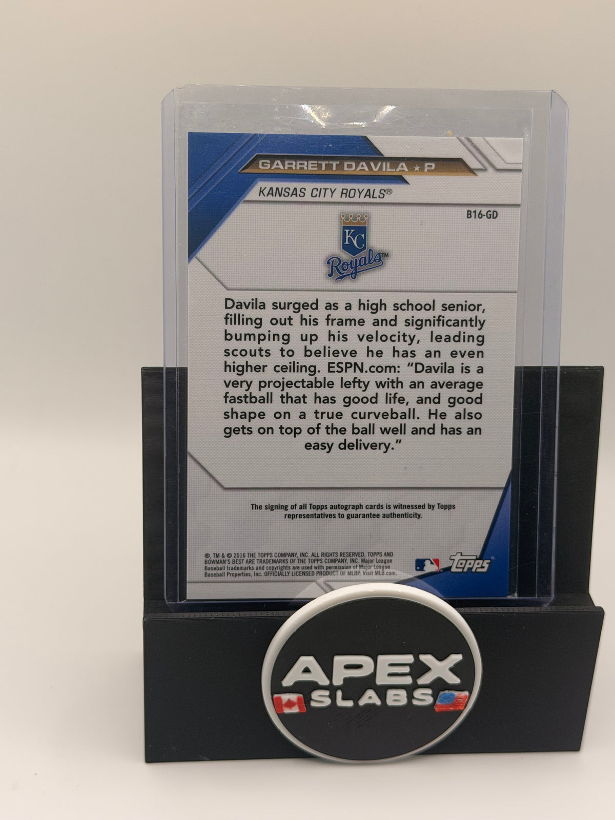 2016 Bowman's Best Best of 16 Autographs Garrett Davila Auto
