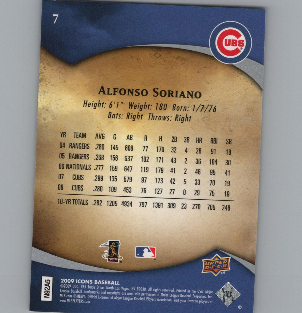 2009 Upper Deck Icons #7 Alfonso Soriano
