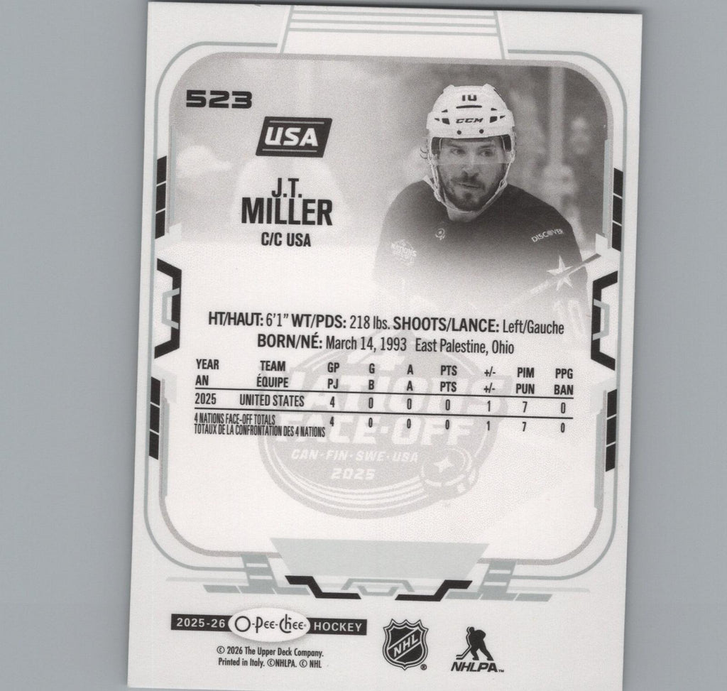 2025-26 O-Pee-Chee #523 J.T. Miller