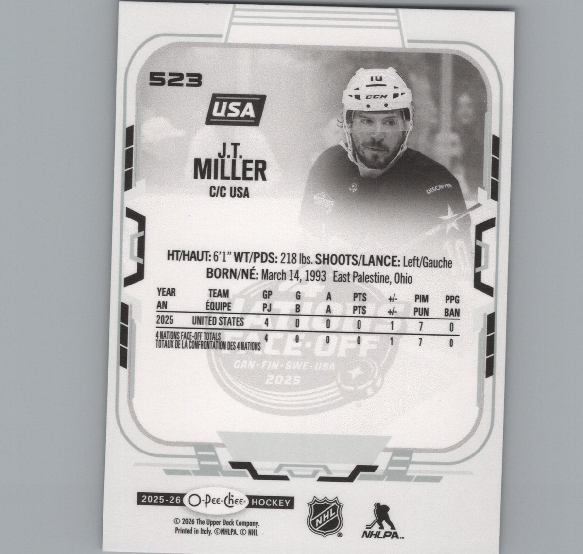 2025-26 O-Pee-Chee #523 J.T. Miller