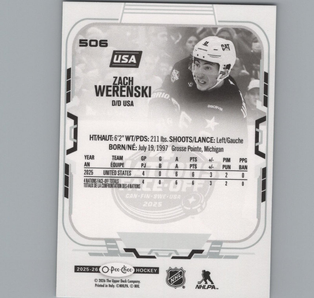 2025-26 O-Pee-Chee #506 Zach Werenski
