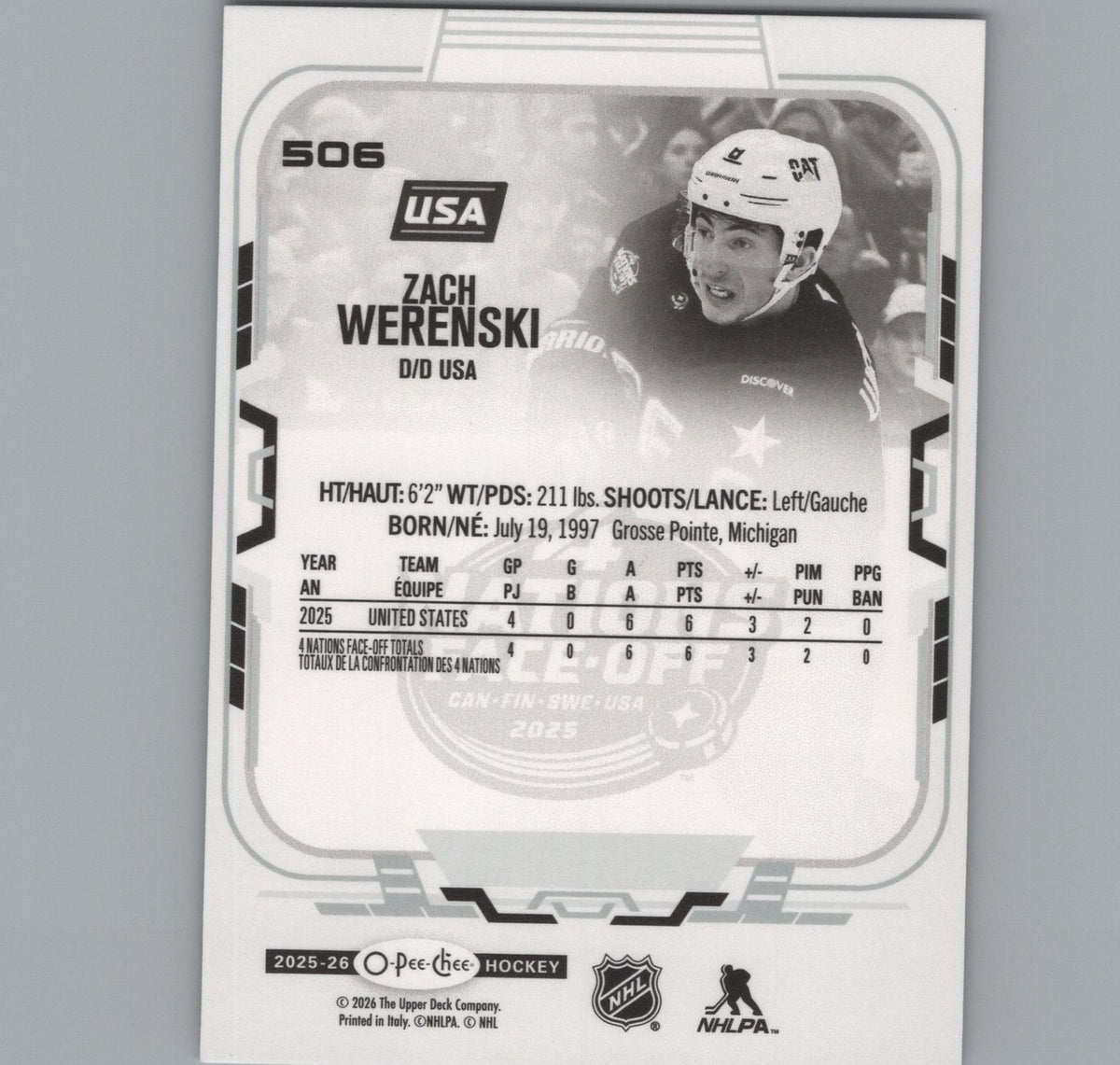2025-26 O-Pee-Chee #506 Zach Werenski