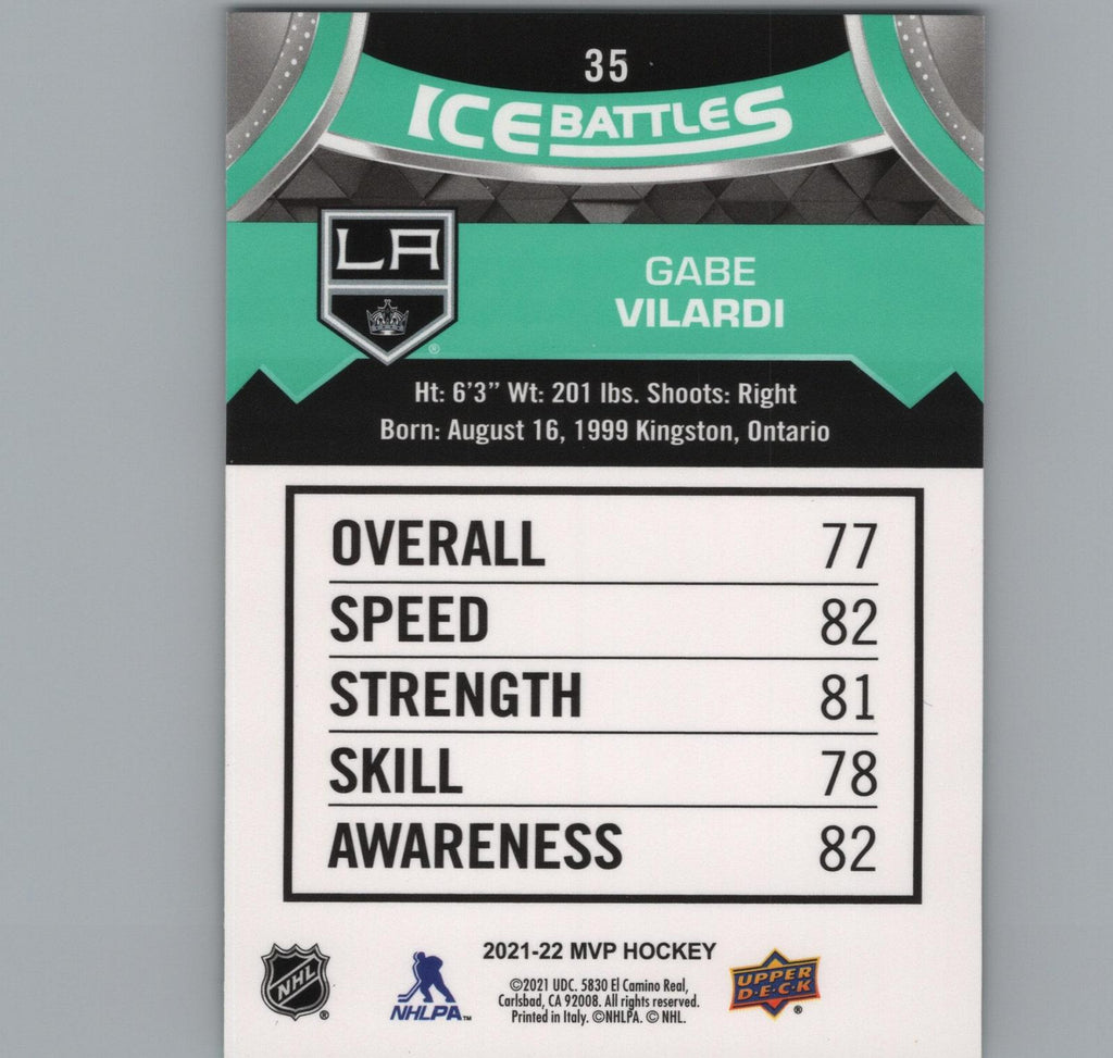 2021-22 Upper Deck MVP #35 Gabe Vilardi Ice Battles