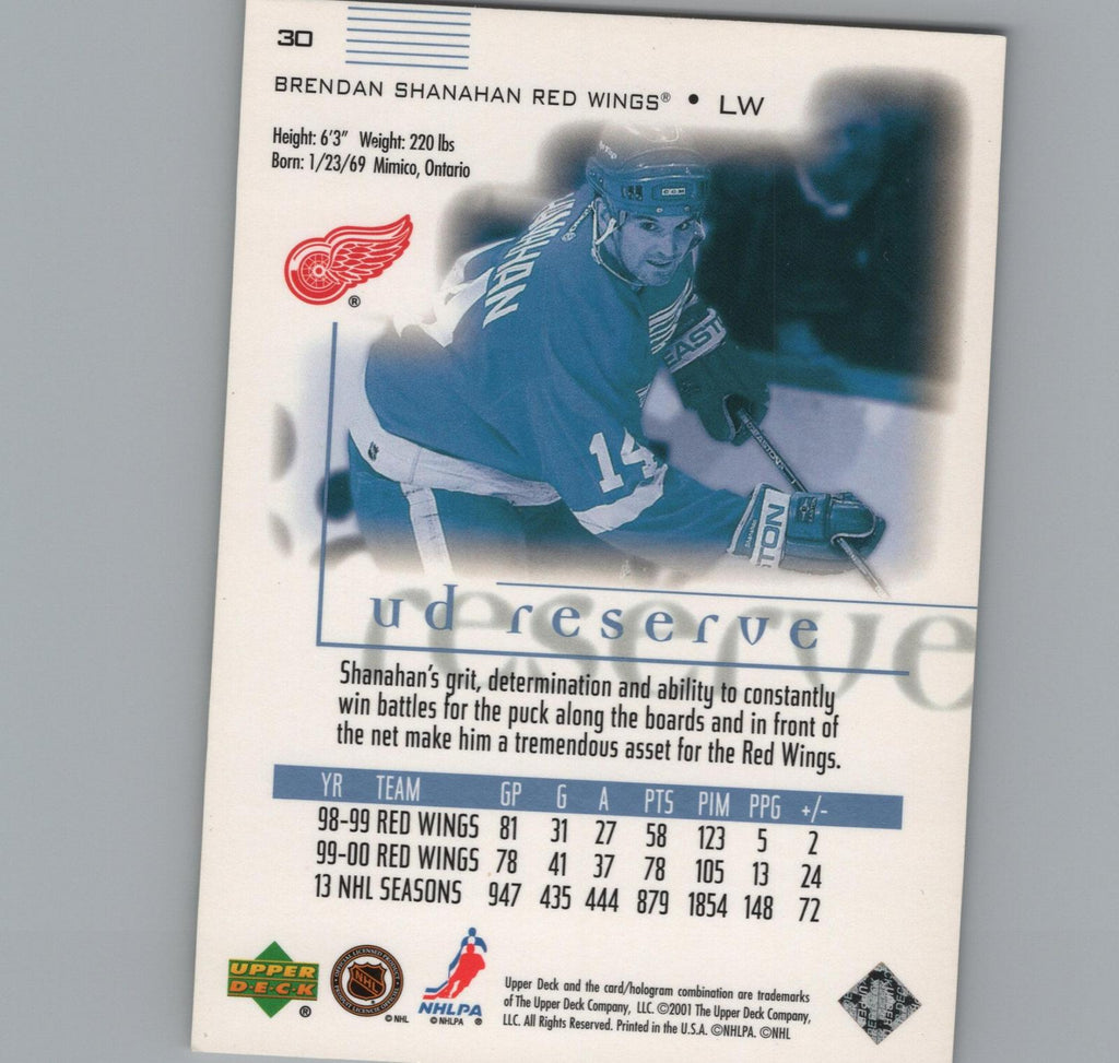 2000-01 UD Reserve #30 Brendan Shanahan