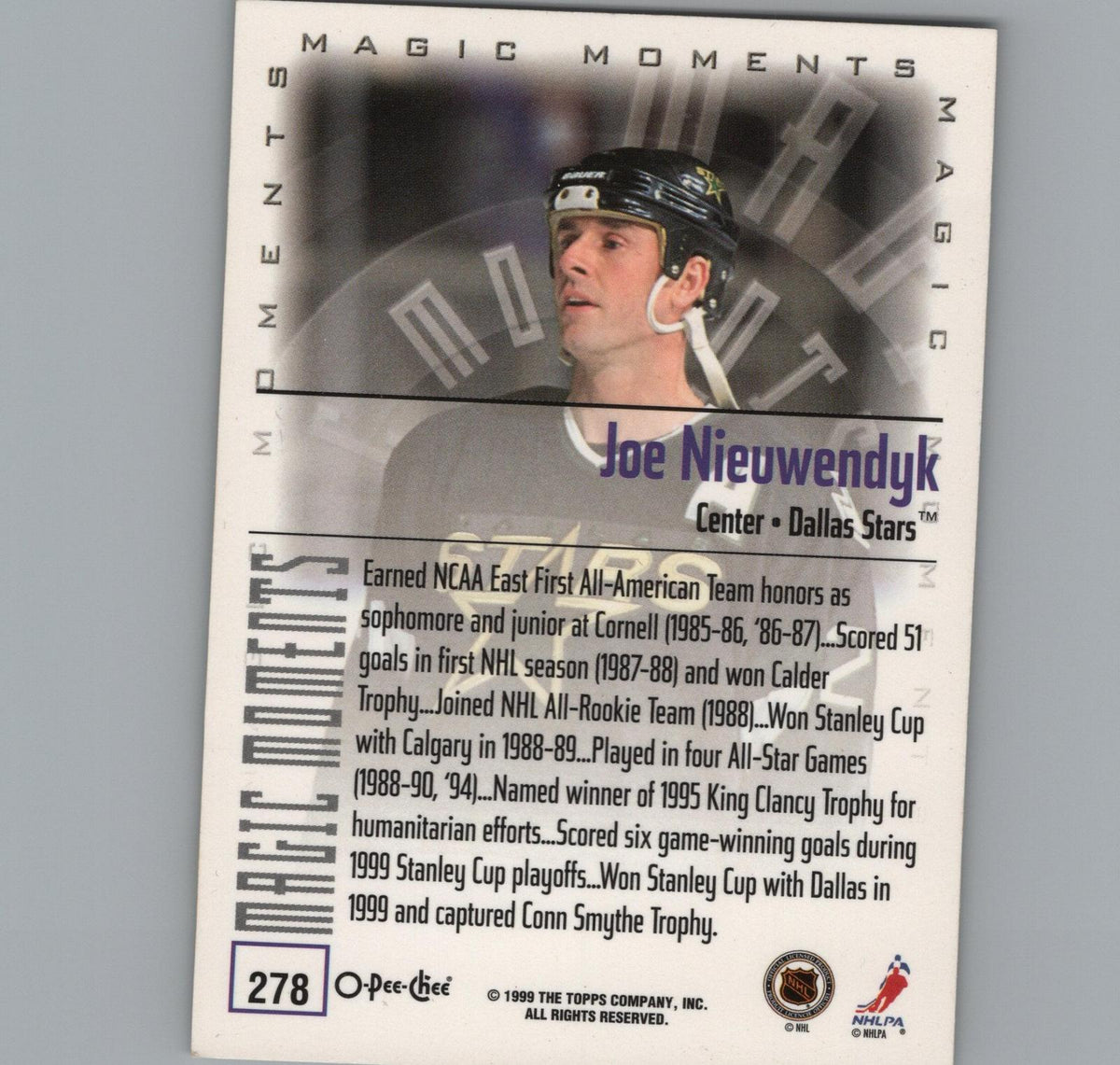 1999-00 O-Pee-Chee #278b Joe Nieuwendyk 4 NHL All-Star Games