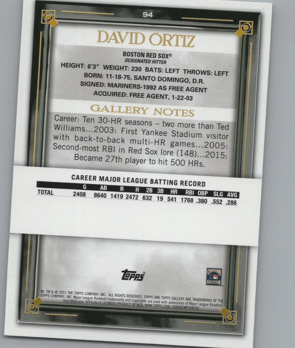 2021 Topps Gallery #94 David Ortiz